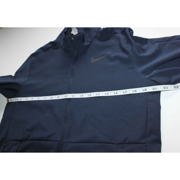NIKE Dri-Fit Full Zip Jacket Size Small Navy Blue Lightweight Athleisure Logo - Picture 9 of 9